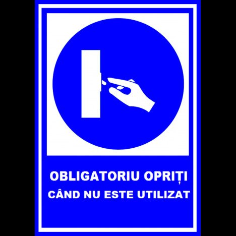 Placuta obligatoriu opriti cand nu este utilizat